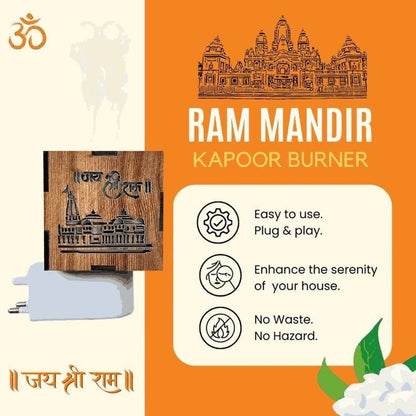Divine Radiance: 3-in-1 Ayodhya Ram Mandir Aroma Burner & Night Lamp