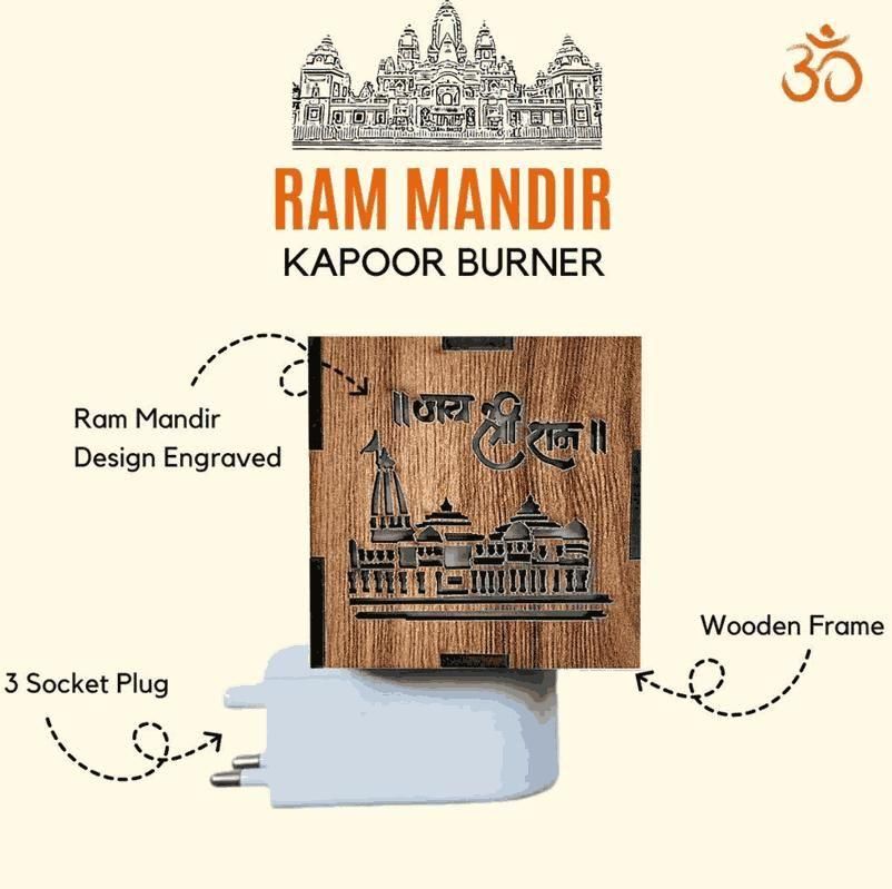 Divine Radiance: 3-in-1 Ayodhya Ram Mandir Aroma Burner & Night Lamp