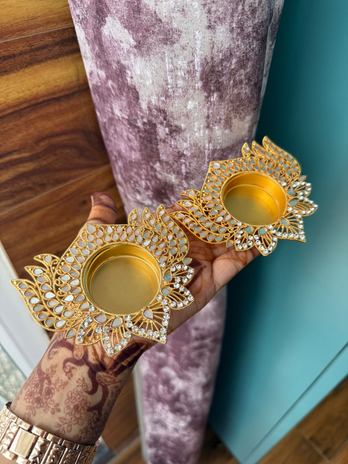 Metal Diya Golden finish